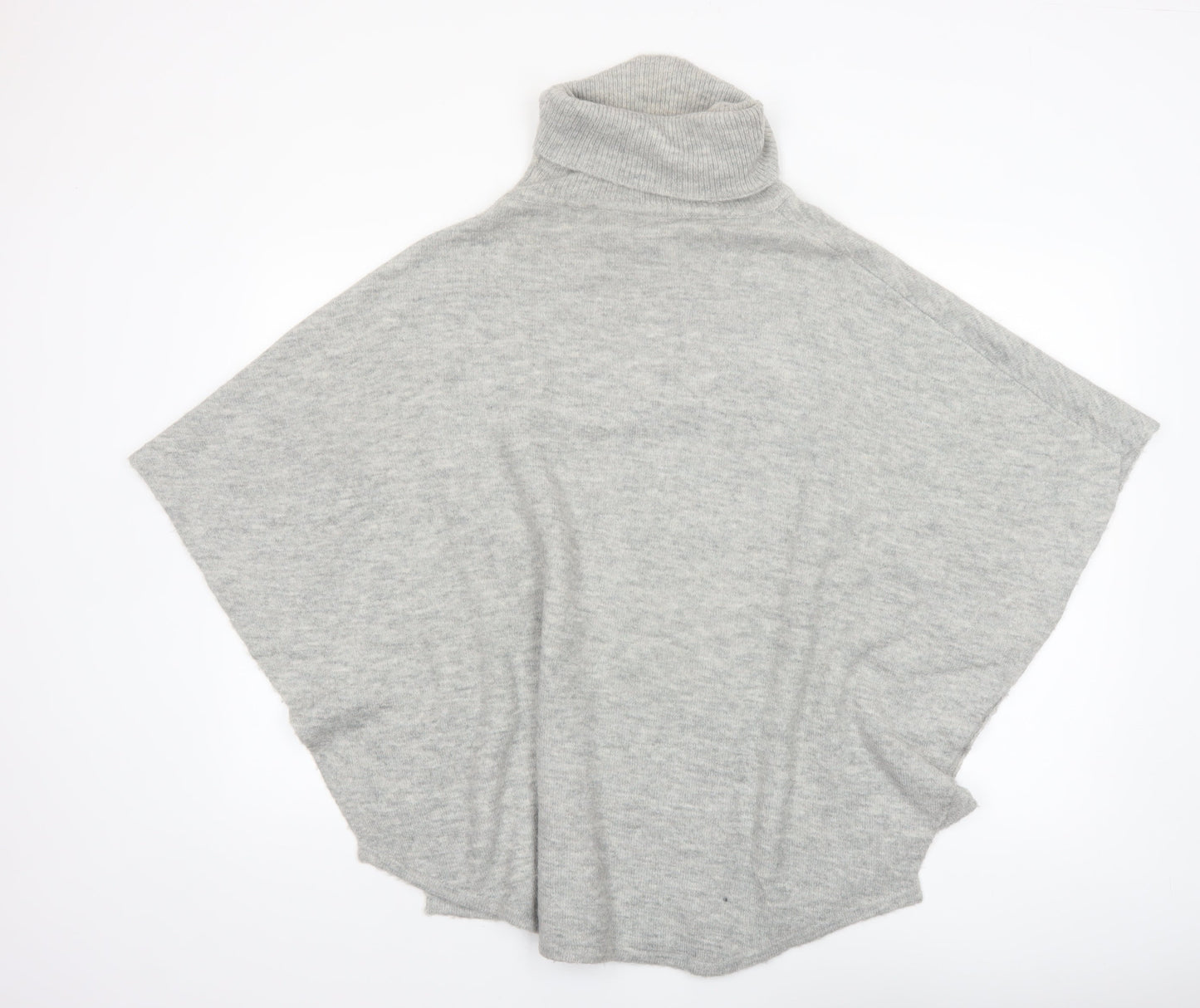 Accessorize Women Grey Roll Neck Knit Cape Jumper One Size
