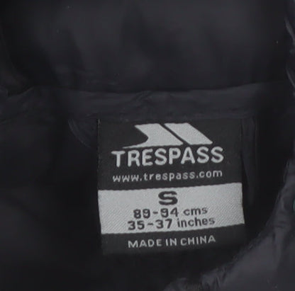 Trespass Womens Black Long Hooded Puffer Coat Size S