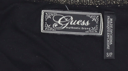 Guess Women's Black Metallic Stripe Bodycon Party Dress Size S