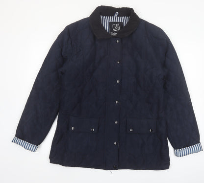 Urban Diva Women's Blue Quilted Mid-Length Jacket XL