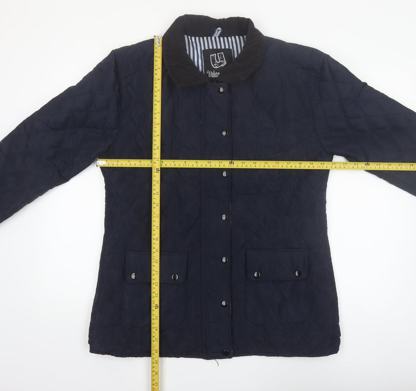 Urban Diva Women's Blue Quilted Mid-Length Jacket XL