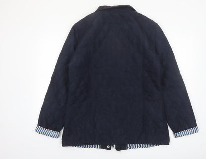 Urban Diva Women's Blue Quilted Mid-Length Jacket XL
