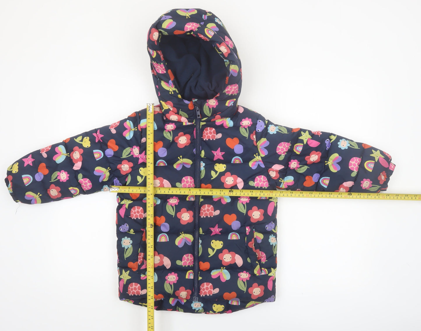 Next Girls Multicoloured Animal Print Puffer Jacket 5-6 Years Hooded Winter Coat
