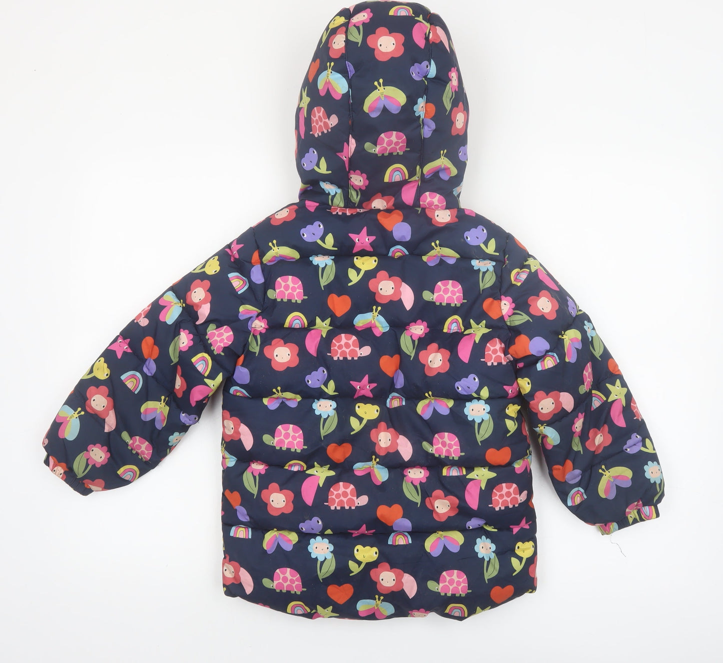 Next Girls Multicoloured Animal Print Puffer Jacket 5-6 Years Hooded Winter Coat
