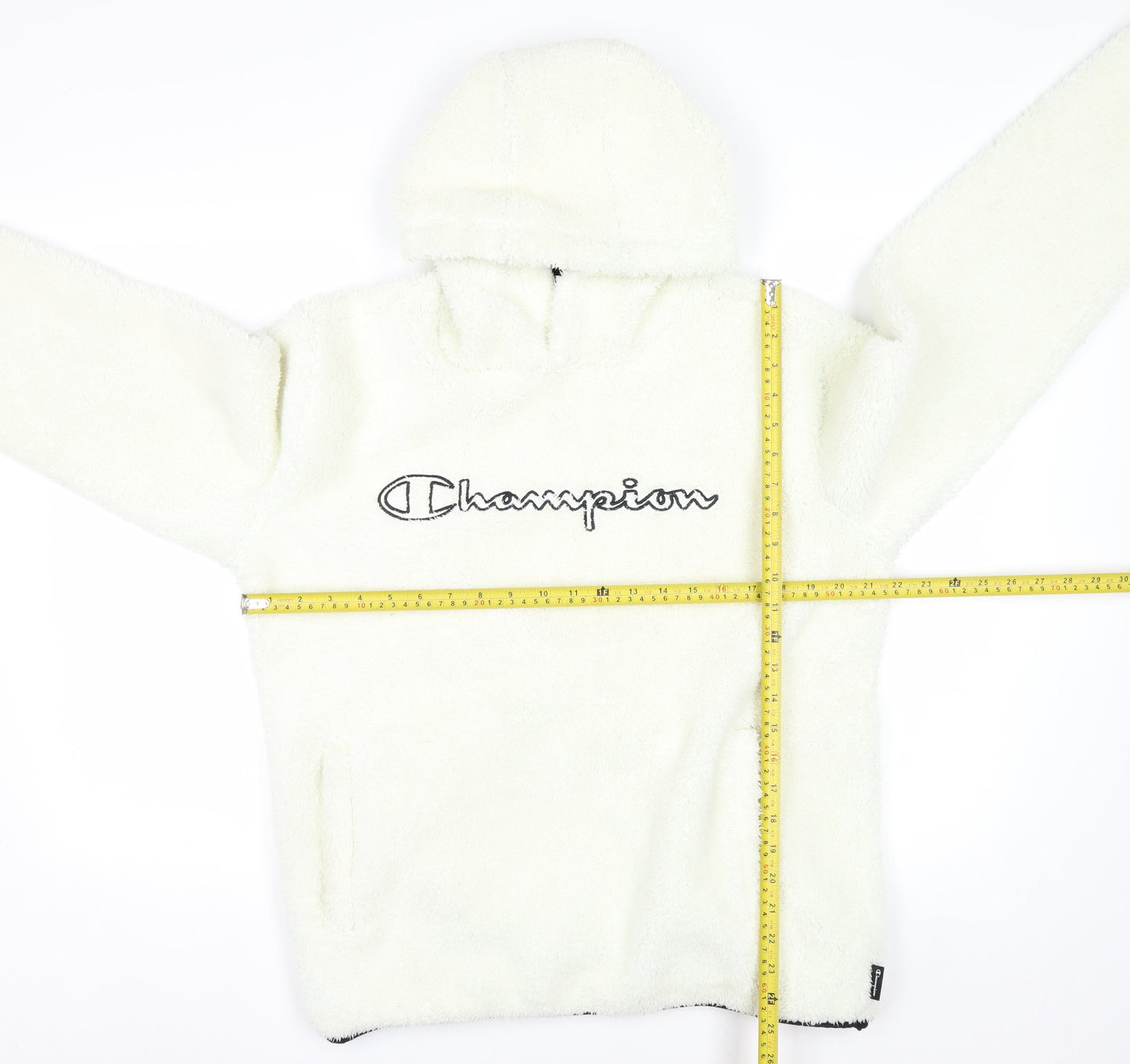 Champion Women’s Ivory Hooded Pullover Sweatshirt Size L Fleece Lined