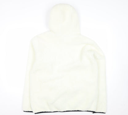 Champion Women’s Ivory Hooded Pullover Sweatshirt Size L Fleece Lined