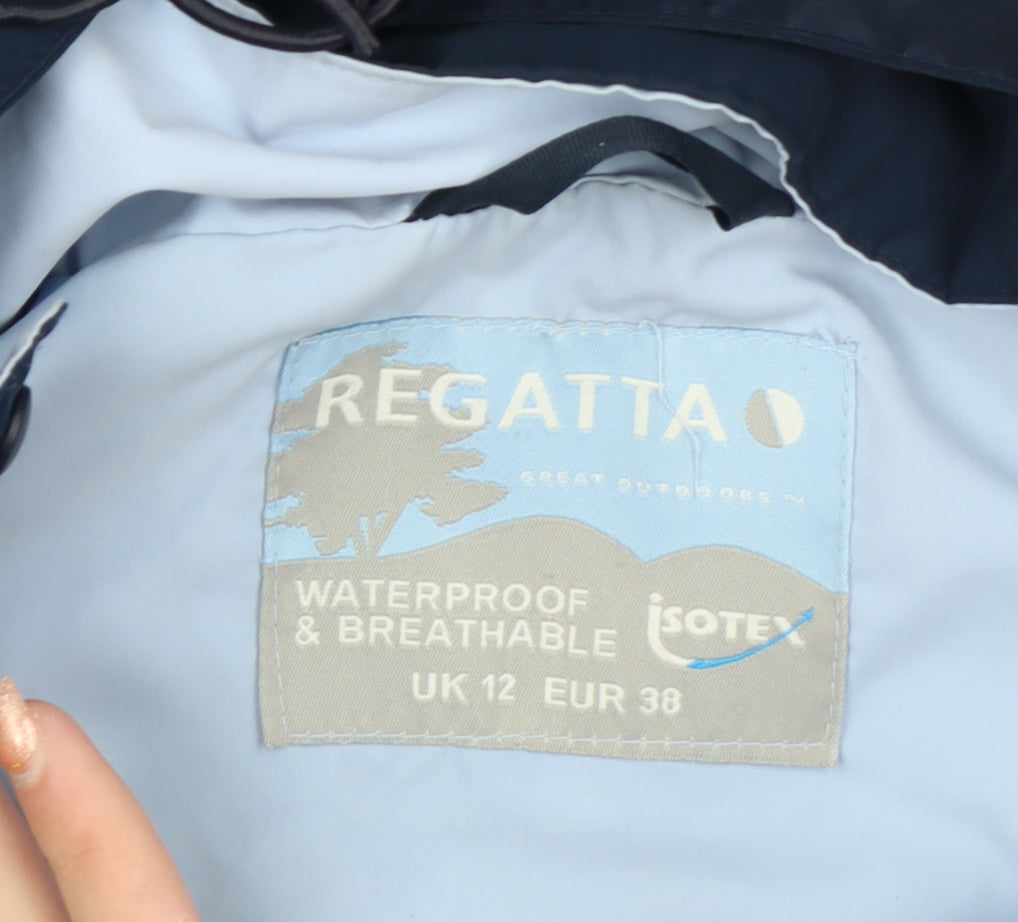 Regatta Women Blue Waterproof Hooded Parka Jacket UK 12