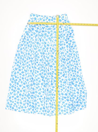 Barry Sherrard Women's Blue Animal Print Midi Pleated Skirt Size 12