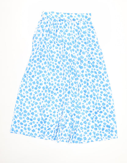 Barry Sherrard Women's Blue Animal Print Midi Pleated Skirt Size 12