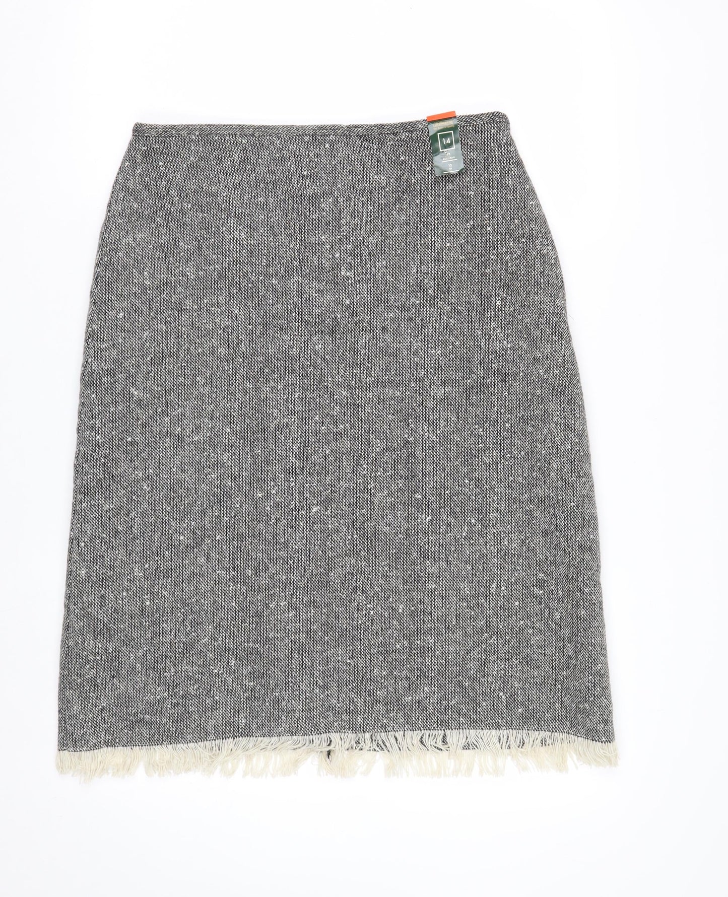 St. Bernard Women’s Grey Tweed Wool Blend Pencil Skirt Size 14