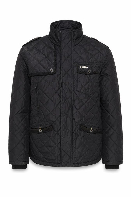 Jack & Jones Men's Black Quilted Jacket XL Regular Fit Nylon