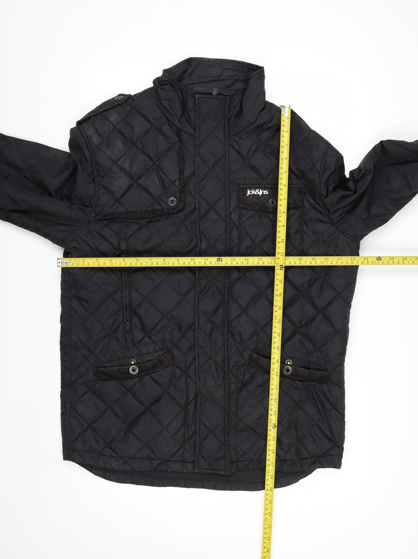 Jack & Jones Men's Black Quilted Jacket XL Regular Fit Nylon