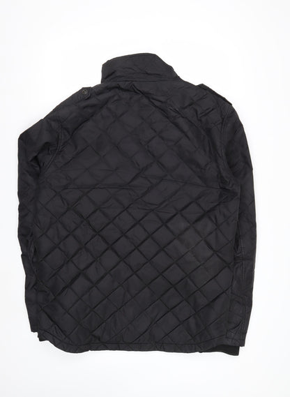 Jack & Jones Men's Black Quilted Jacket XL Regular Fit Nylon