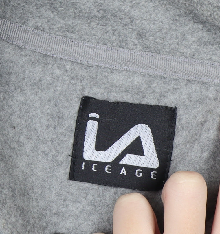 Ice Age Men's Grey Full Zip Fleece Sweatshirt Size L