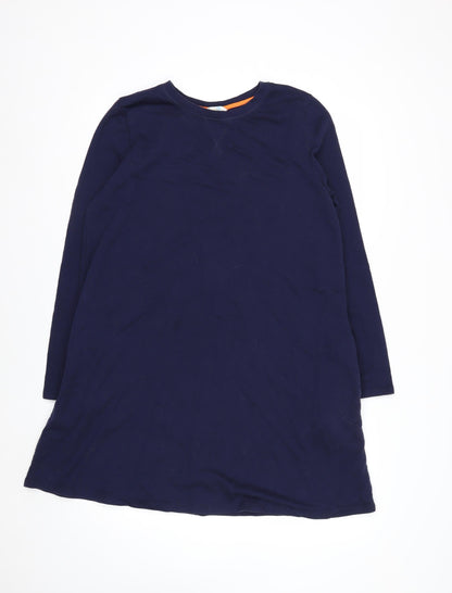 Boden Women Blue Cotton Long Sleeve Shift Dress UK 14