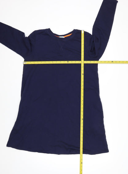 Boden Women Blue Cotton Long Sleeve Shift Dress UK 14