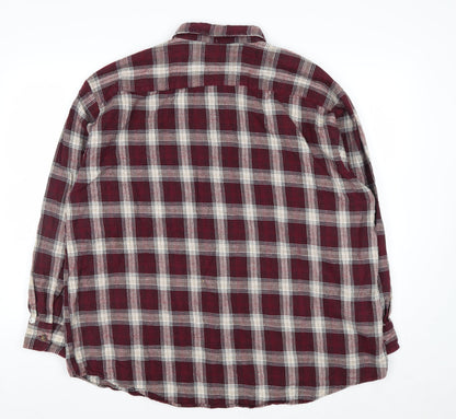 Towncraft Men's Red Plaid Flannel Button-Up Shirt XL