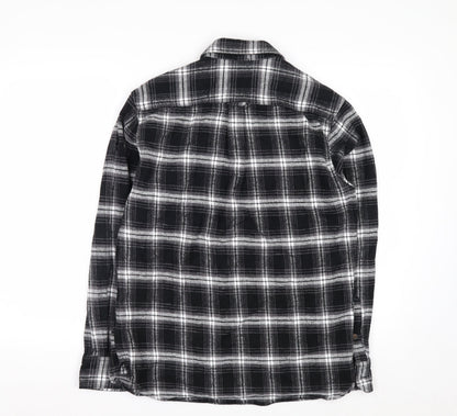 JACHS New York Mens Black Check Flannel Long Sleeve Shirt M