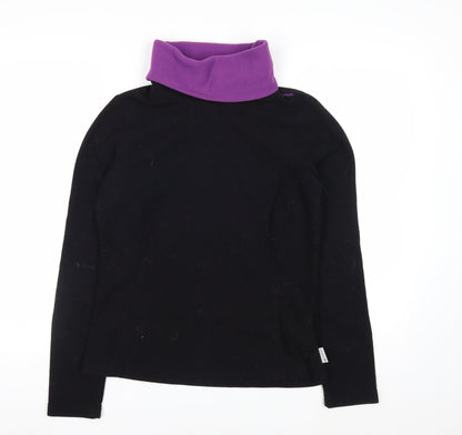 Oxylane Women's Black Purple Pullover Fleece Sweatshirt Size 12