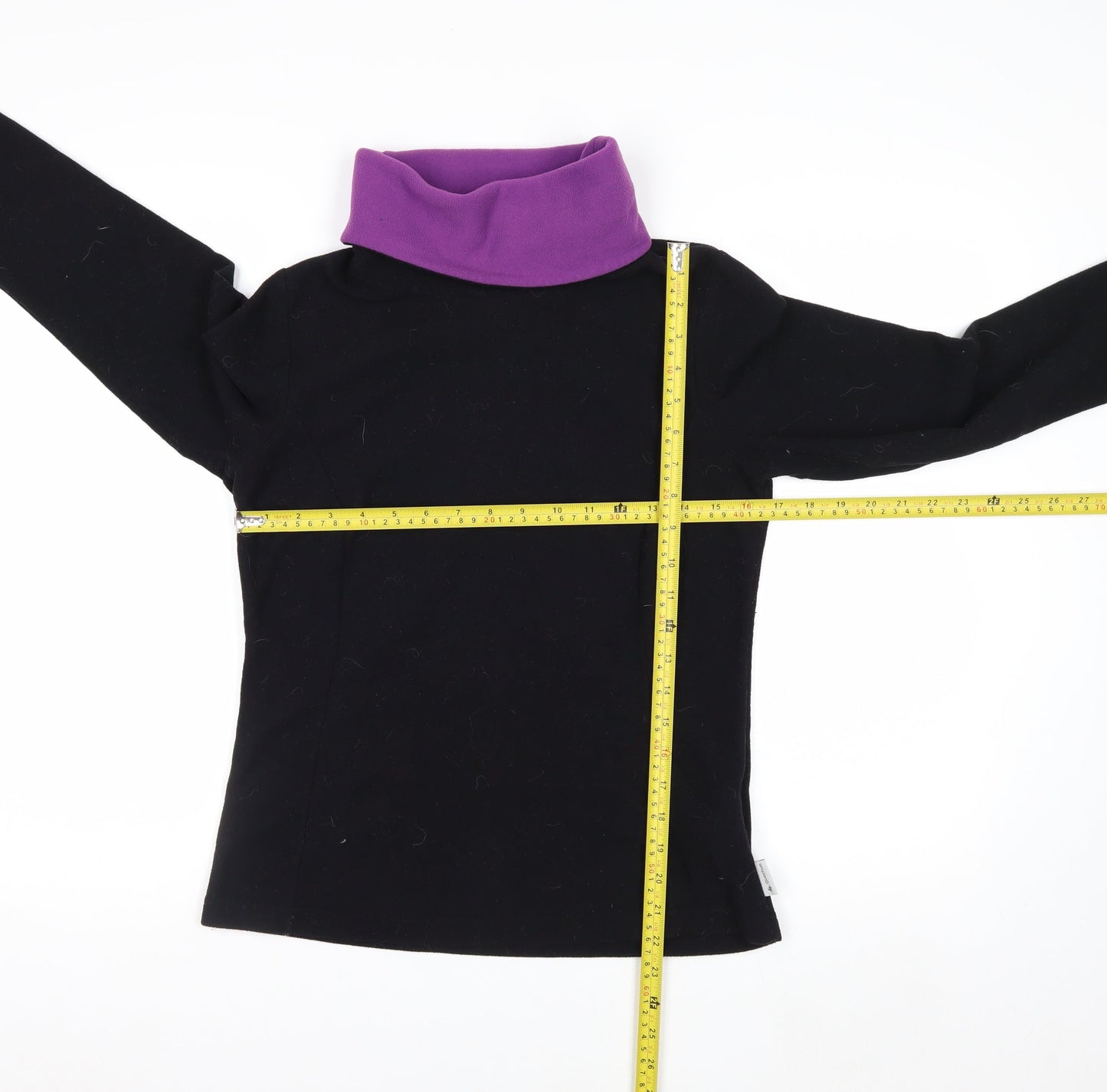 Oxylane Women's Black Purple Pullover Fleece Sweatshirt Size 12
