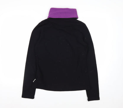Oxylane Women's Black Purple Pullover Fleece Sweatshirt Size 12