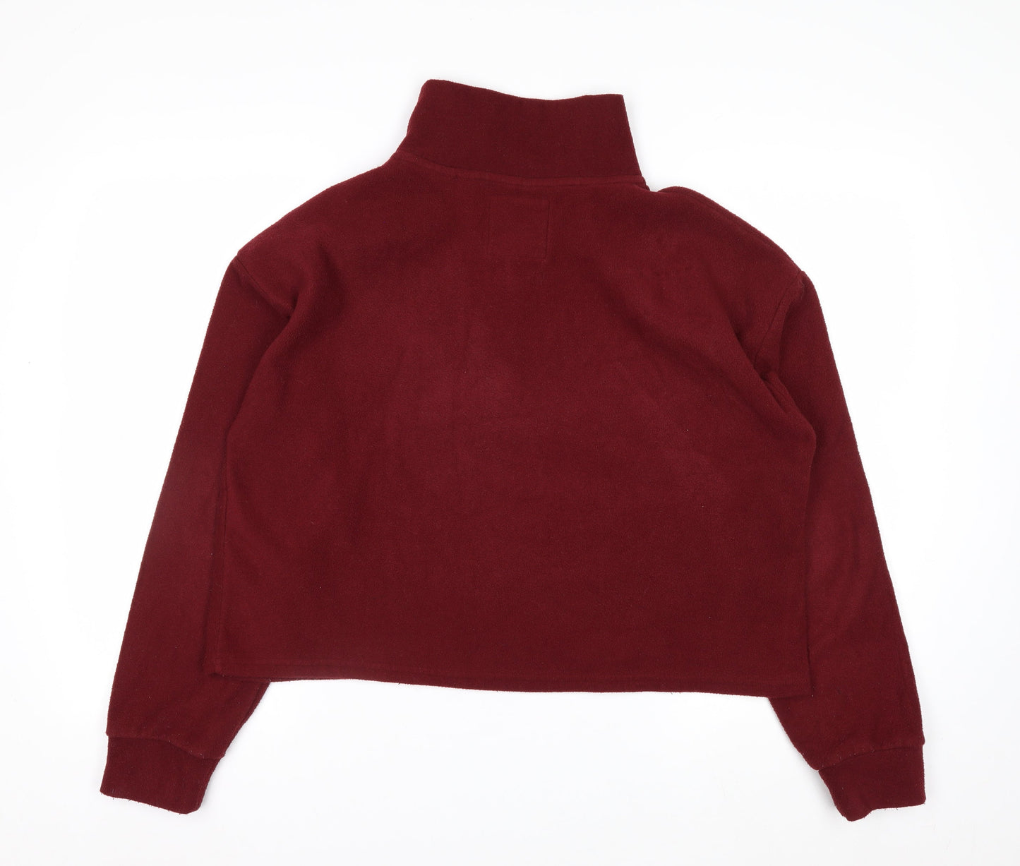Superdry Womens Burgundy 1/4 Zip Fleece Sweatshirt UK 12