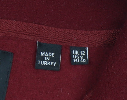 Superdry Womens Burgundy 1/4 Zip Fleece Sweatshirt UK 12