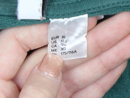 H&M Divided Women’s Green 1/2 Zip Pullover Sweatshirt XL Cotton Blend
