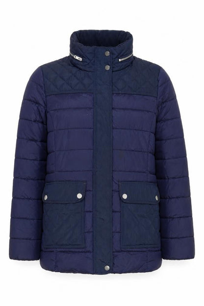 Next Women's Blue Quilted Shower Resistant Mid-Length Jacket Size 12