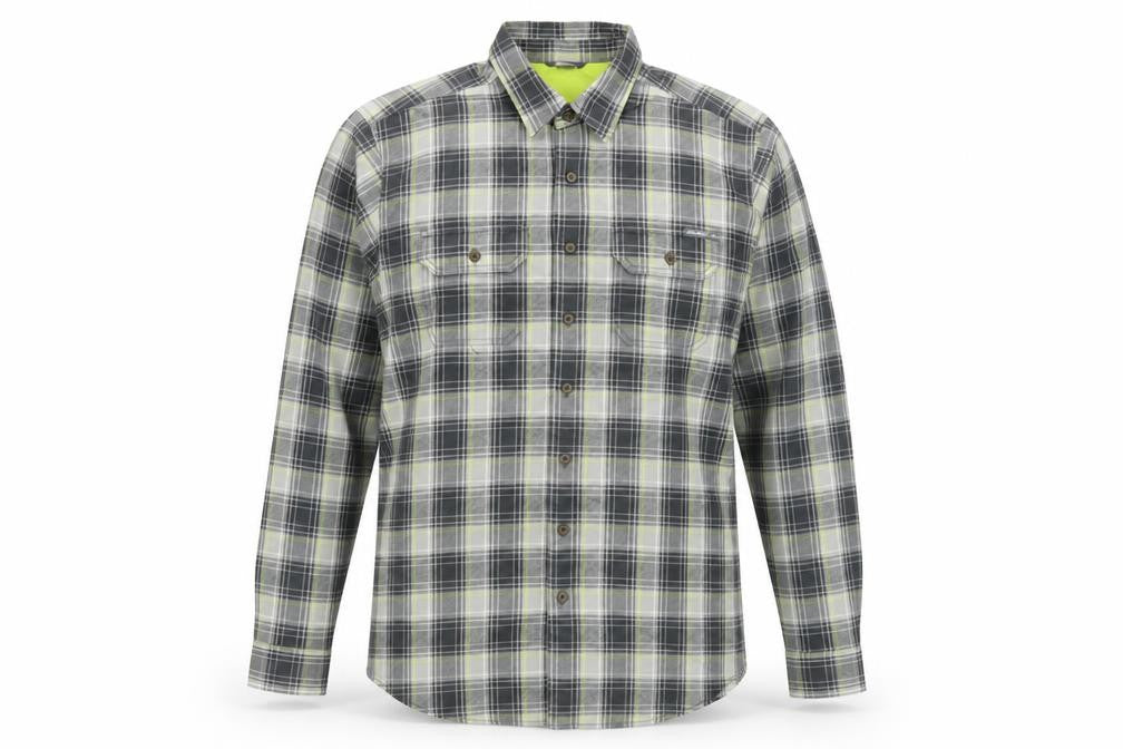 Eddie Bauer Men's Grey Plaid Long Sleeve Button-Up Shirt L Tall