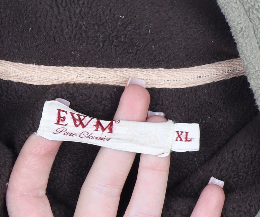 EWM Men’s Green Fleece Full Zip Sweatshirt XL Regular Fit