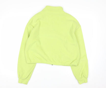 H&M Divided Women’s Green 1/2 Zip Fleece Pullover Sweatshirt S