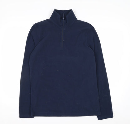 Mountain Warehouse Men’s Blue 1/4 Zip Fleece Pullover Sweatshirt M