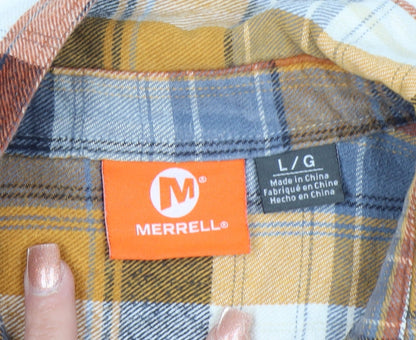Merrell Men's Multicoloured Cotton Flannel Check Shirt Size L