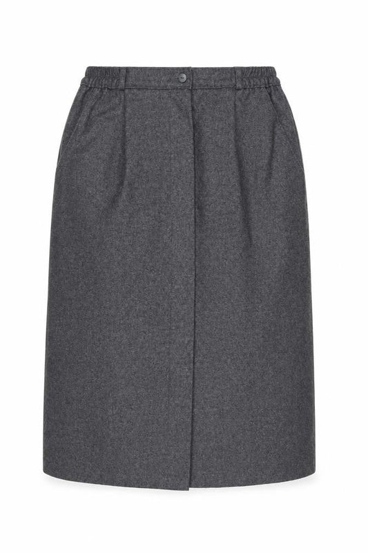 Slimma Women Grey Wool Blend Midi Pencil Skirt Size 14