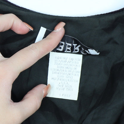 Roberta Women's Black Velvet Cropped Tuxedo Blazer Size L