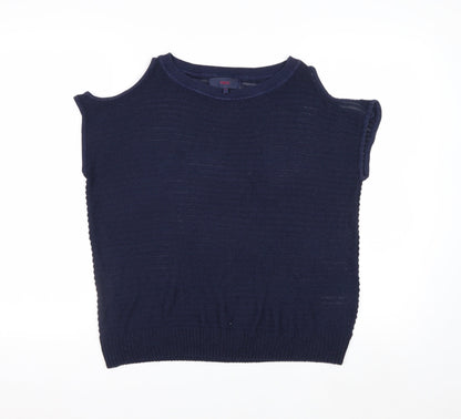 Next Women’s Blue Cold Shoulder Knit Jumper Size 10