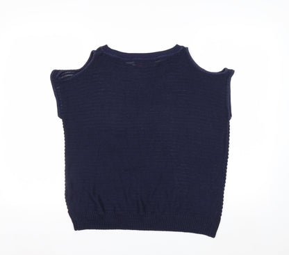 Next Women’s Blue Cold Shoulder Knit Jumper Size 10