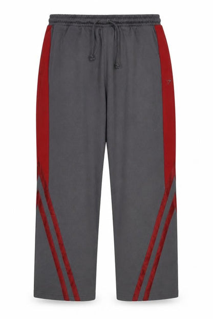 Gymshark Men’s Grey 2XL Sweatpants with Red Stripe Panels