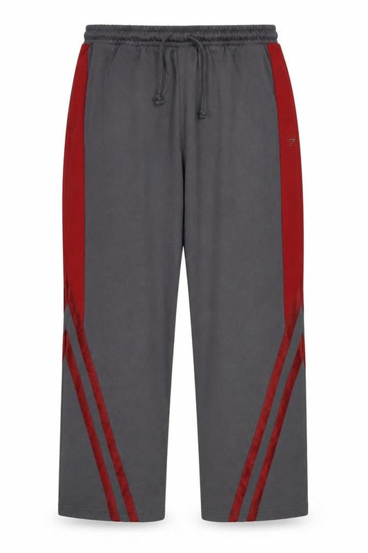 Gymshark Men’s Grey 2XL Sweatpants with Red Stripe Panels