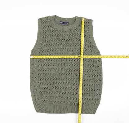 Marks and Spencer Women's Green Knit Cotton Sleeveless Vest M