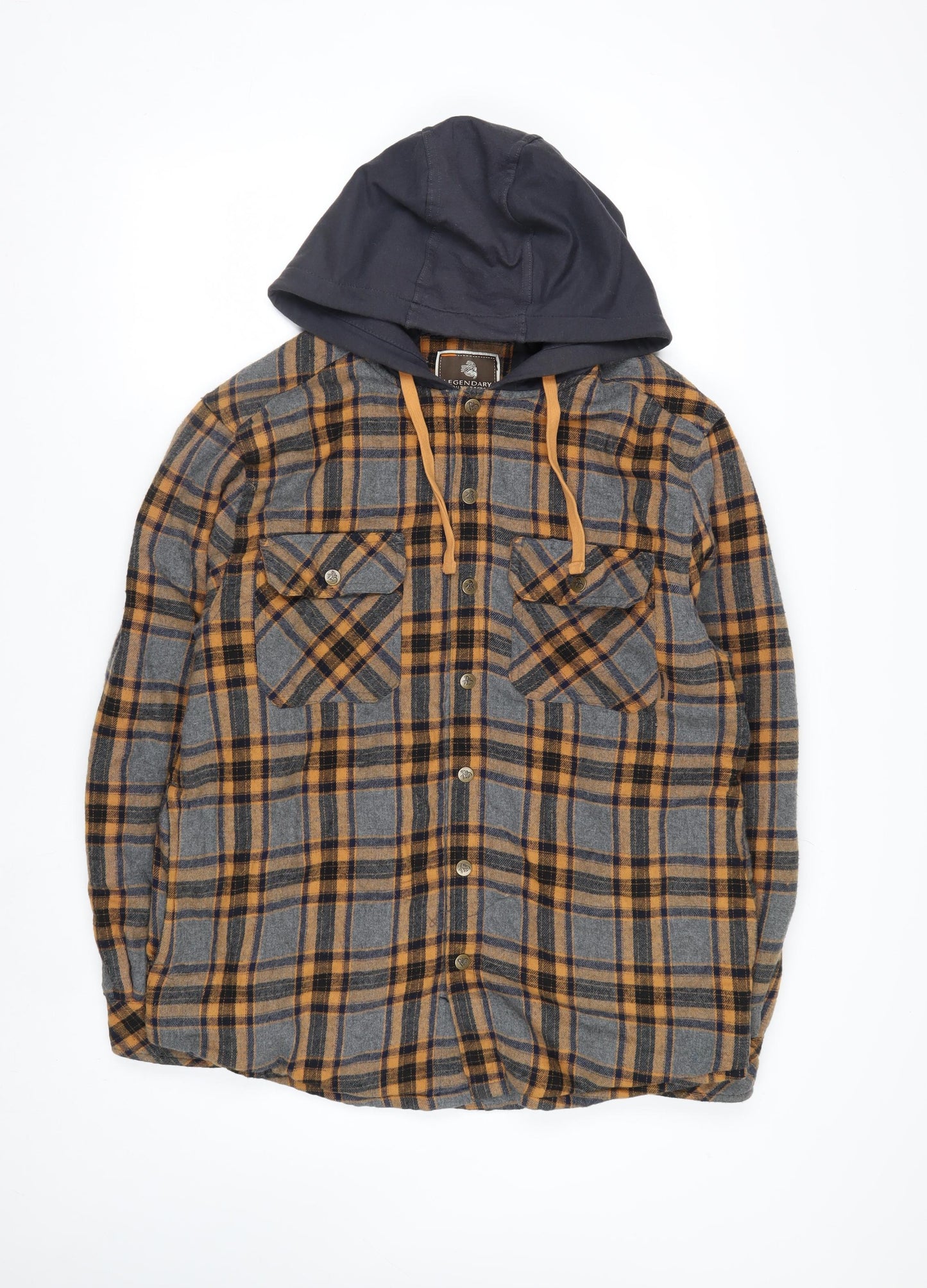 Legendary Outfitters Men's Multicoloured Check Hooded Flannel Jacket M