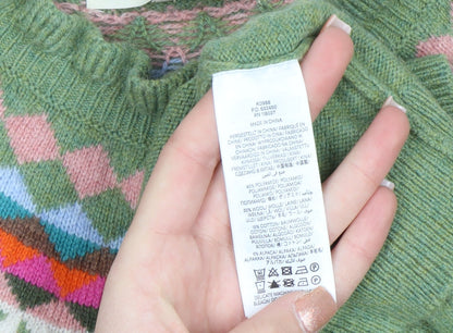 Boden Women’s Green Fair Isle Wool Blend Cardigan M