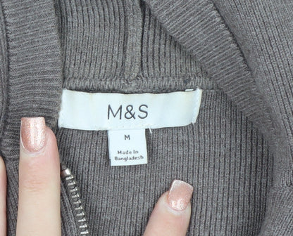 Marks and Spencer Women’s Brown Full Zip Hooded Cardigan M