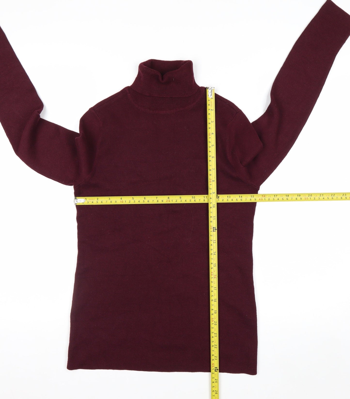 Chico's Women's Red Roll Neck Long Sleeve Pullover Jumper Size S