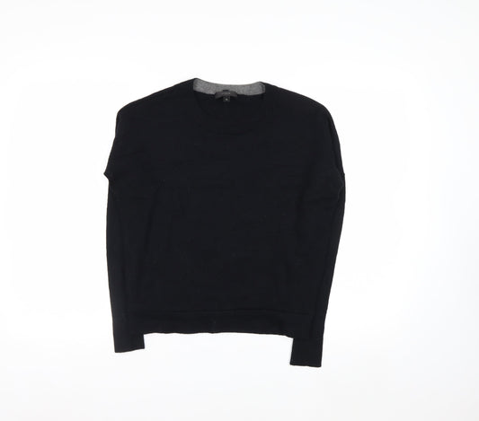 J.Crew Women's Black Wool Crew Neck Pullover Jumper XS