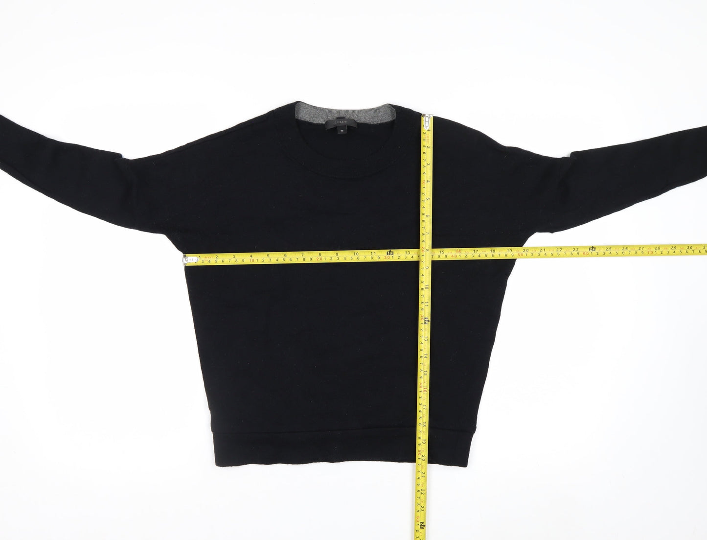 J.Crew Women's Black Wool Crew Neck Pullover Jumper XS