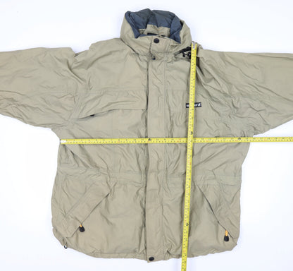 Scanda Men's Beige XL Hooded Parka Jacket Waterproof Windproof Outdoor