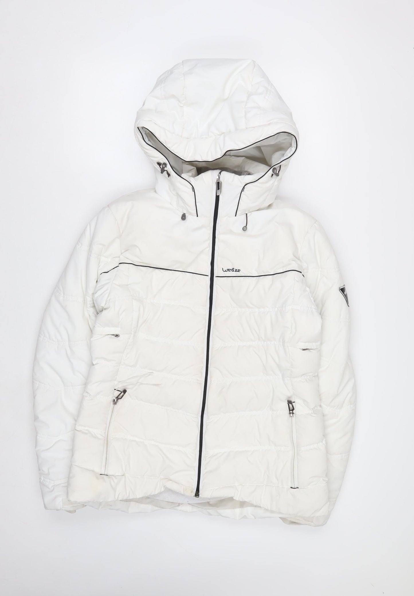 Wedze Women's White Ski Jacket Size 14 Insulated Waterproof Hooded