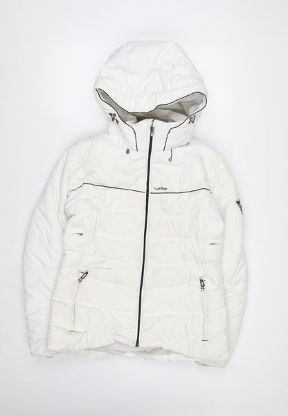 Wedze Women's White Ski Jacket Size 14 Insulated Waterproof Hooded